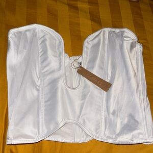 Skims White Satin Bandeau Corset